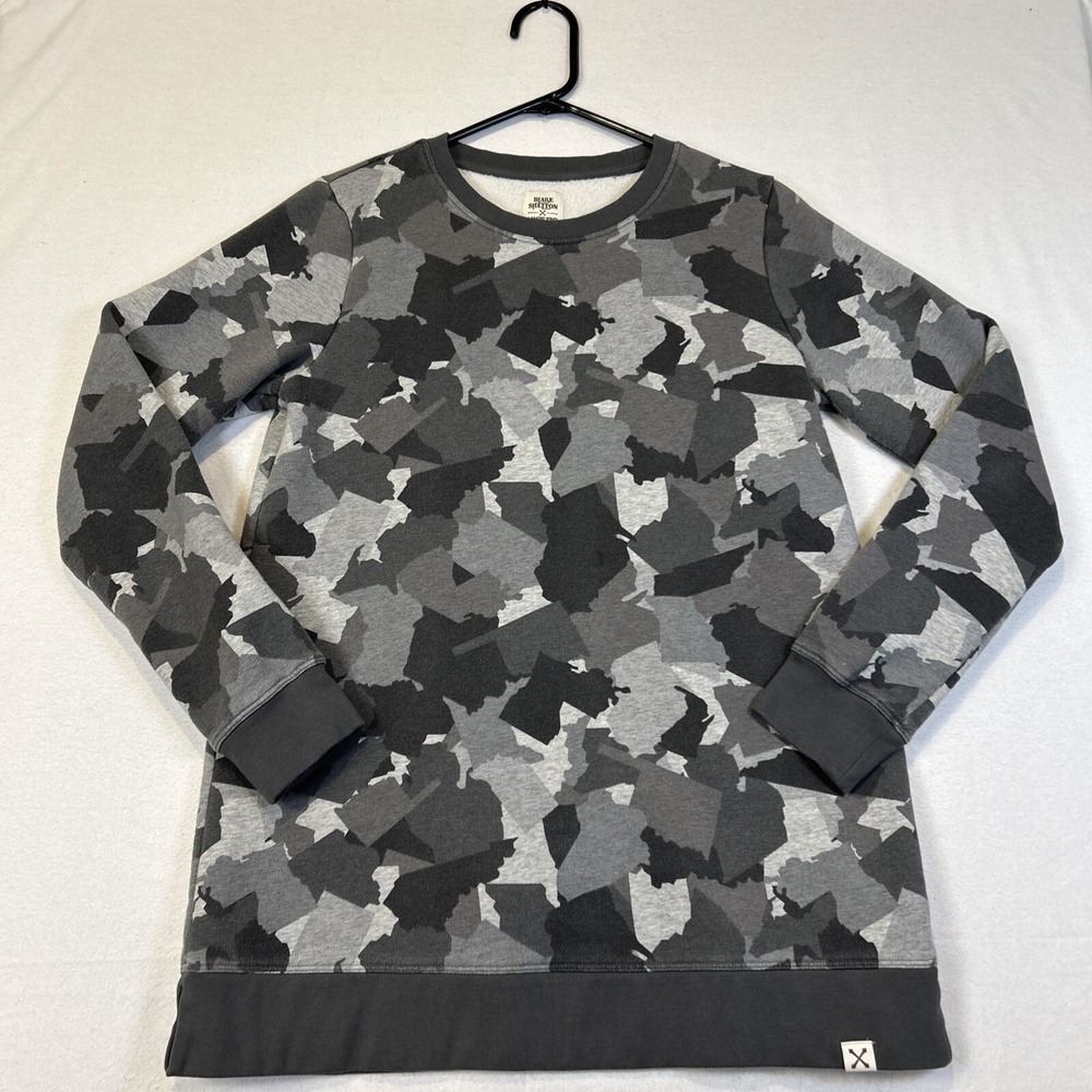 Blake Shelton Lands End Womens Gray Camo Pullover Sweatshirt Small 6-8